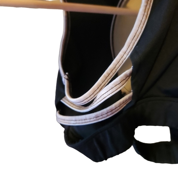 Bebe  sport black silver elastic band racer back sports bra - Picture 4 of 7